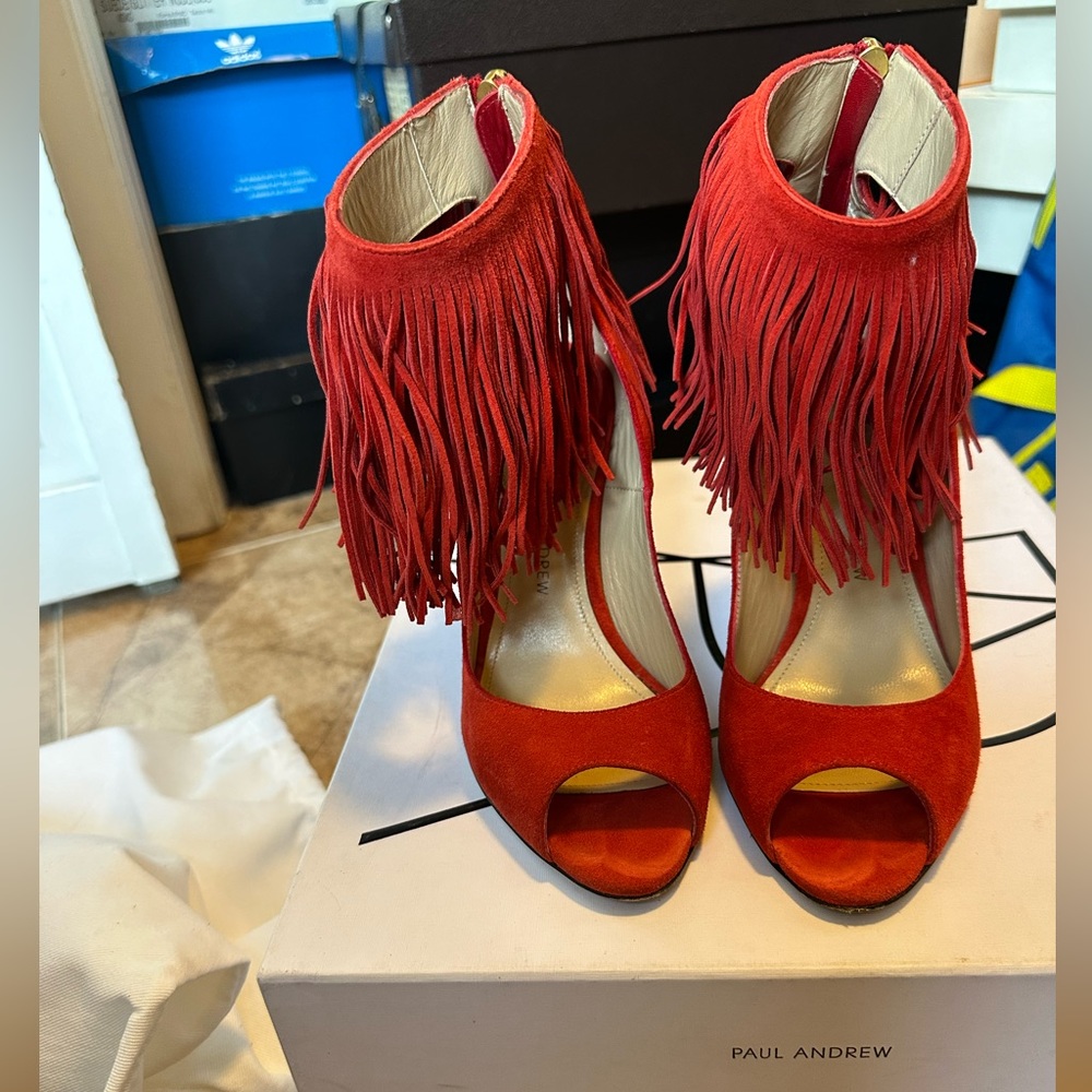 Paul Andrew worn once fringe sandal